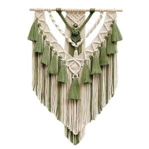 home wall hanging decor tapestries | handmade bohemian decor art for bedroom, living room, office | unique gifting item (green)