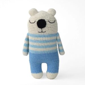 crochet toy ollie the sleepy bear for babies | handmade & washable crochet doll for girls & boys | ideal for playtime and cuddling