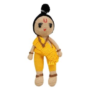 lord ram crochet soft doll for babies yellow| handmade crochet soft toy for kids girls | ideal for birthday & return gift for 6+ months