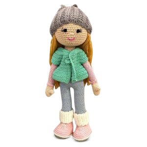 happy threads, molly doll,handmade crochet stuffed doll,best amigurumi soft toys for girls & boys, perfect size for kids,childsafe,eco friendly & unique room decor and gifting item, (bis certifed)