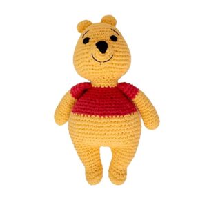pooh crochet toys for babies handmade & washable crochet doll for boys & girls | ideal for birthday & return gift for 6+ months