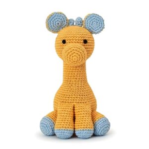 clever giraffe,handmade crochet animal toy, 6 inch tall, perfect size for kids, cute stuffed soft toys for boys and girls
