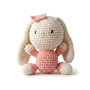 funny bunny, handmade crochet rabbit, 3 inch tall, perfect size to cuddle, cute stuffed soft toys for boys & girls