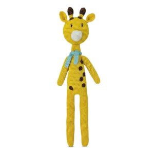 handmade crochet slim giraffe, perfect size to cuddle, stuffed cotton animals,best soft toys for boys & girls, eco friendly and sustainable decor and gifting items