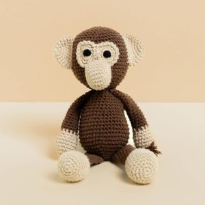 maakad crochet monkey soft toy | sleep buddy | plush stuffed animal | handmade in india | gifting for children | doll | toys for babies | new born baby toys | 3 months+