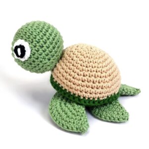mini crochet turtle, stuffed animal, tiny plush sea creature, amigurumi pocket toy, beach decor, soft toy (green)