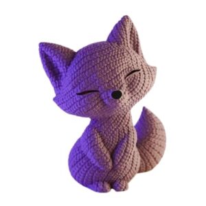 handmade knitted fox plush toy, multi color (pack of 1)